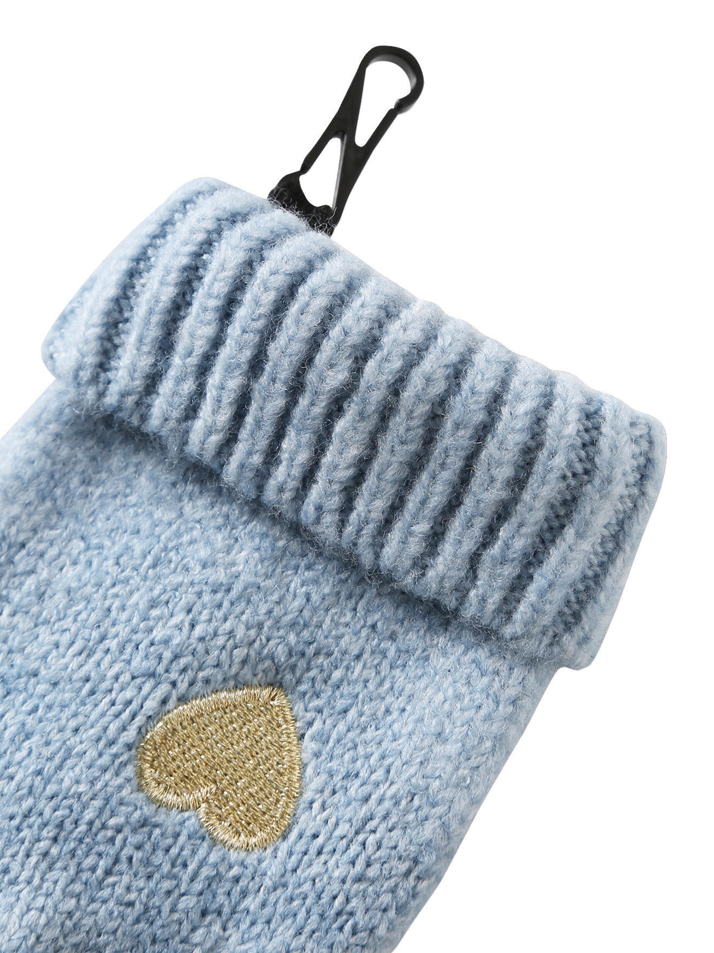 Vertbaudet Mädchen Baby-Set: Mütze, Rundschal & Fäustlinge, Herz eisblau