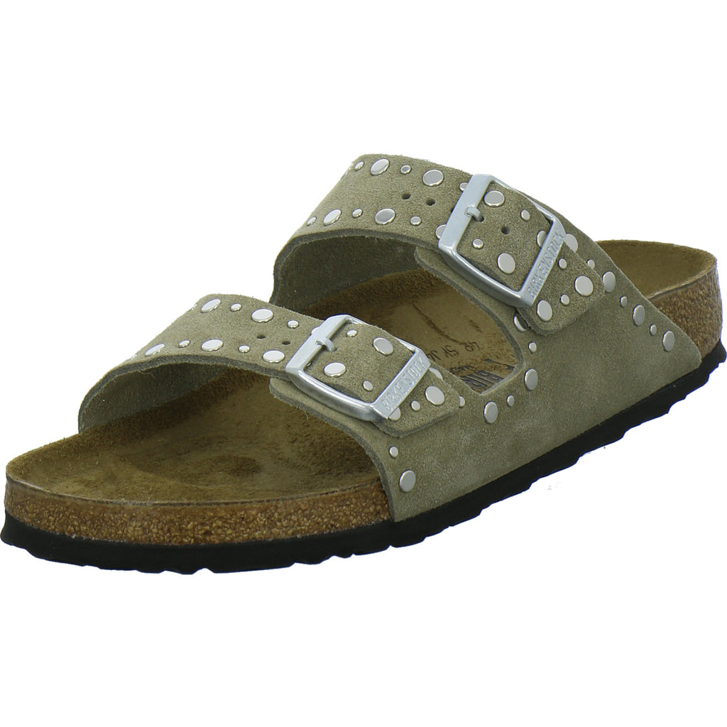 Birkenstock Pantoletten Damen Arizona Rivet taupe