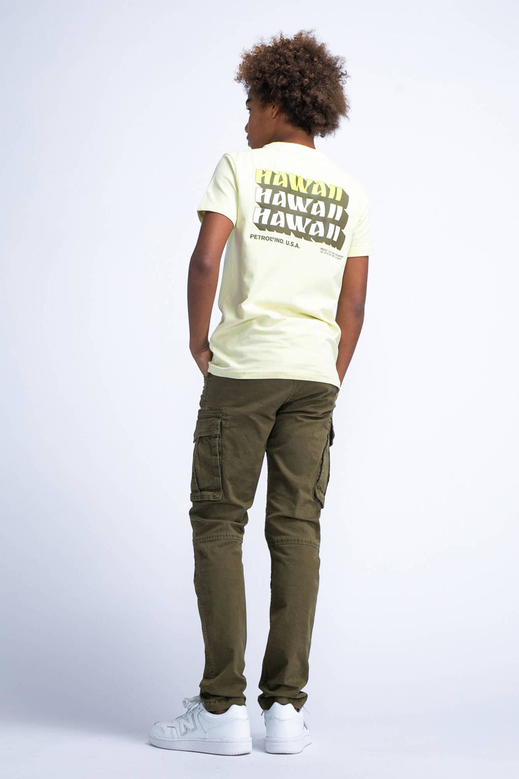 Petrol Industries T-shirt met backprint geel
