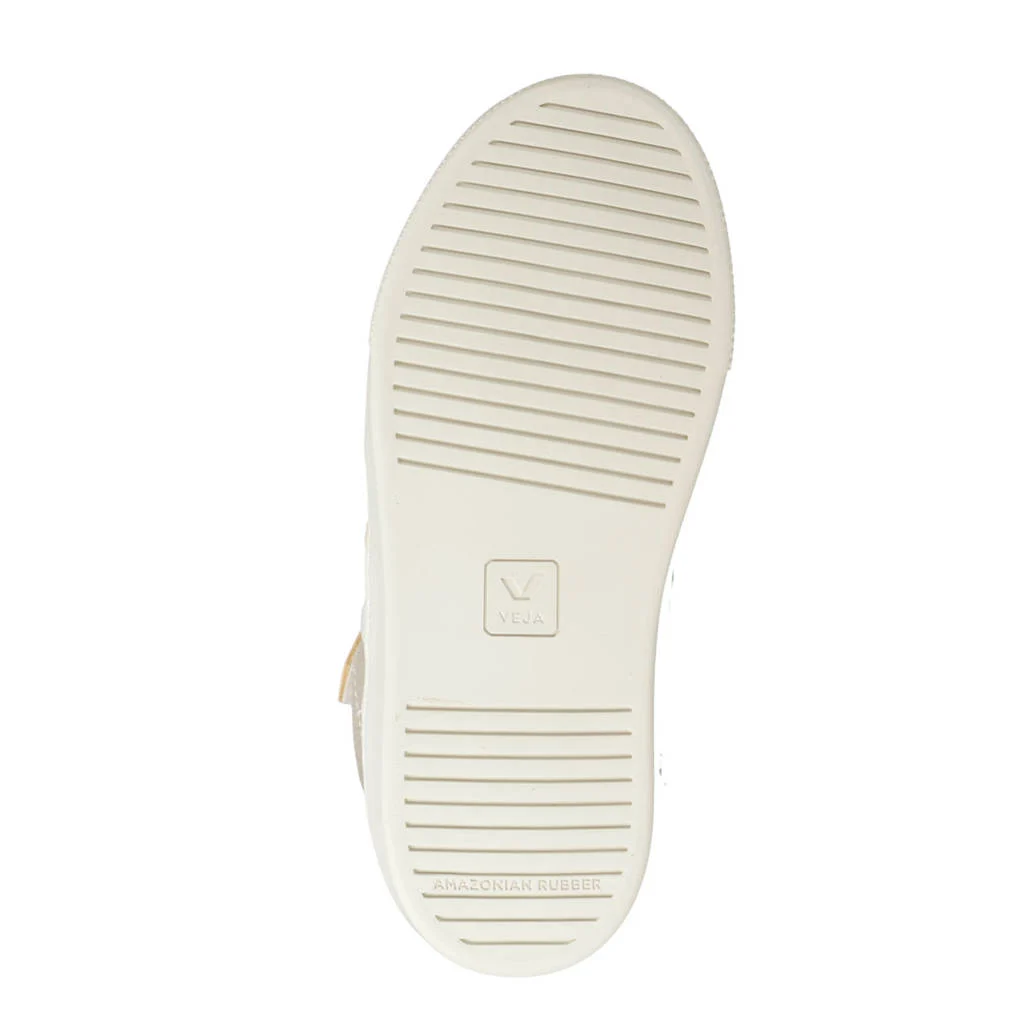 Veja Small V-10 Midgevoerde leren sneakers champagne