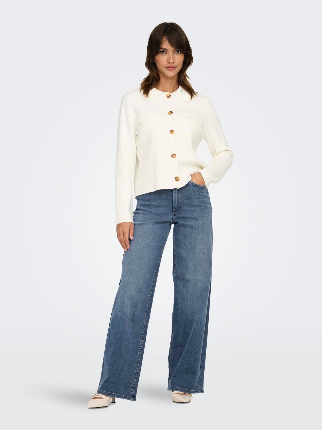 ONLMADISON Hohe Taille Weiter Beinschnitt Jeans Special Blue Grey Denim