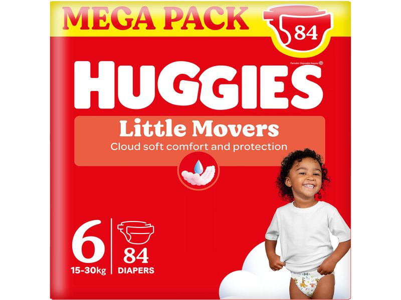 Huggies Windeln Little Movers Grösse 6 Windeln mit Nässeindikator und Rückentasche zum Schutz vor dem Auslaufen