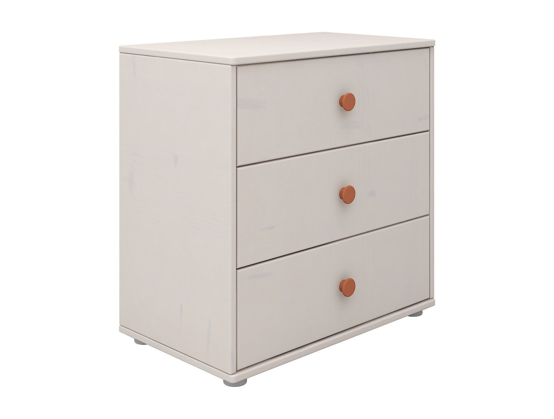 CLASSIC Kommode 3 Schubl.,grau,Griffe r - Grau / B: 72.0 cm x T: 44.2 cm x H: 74.5 cm