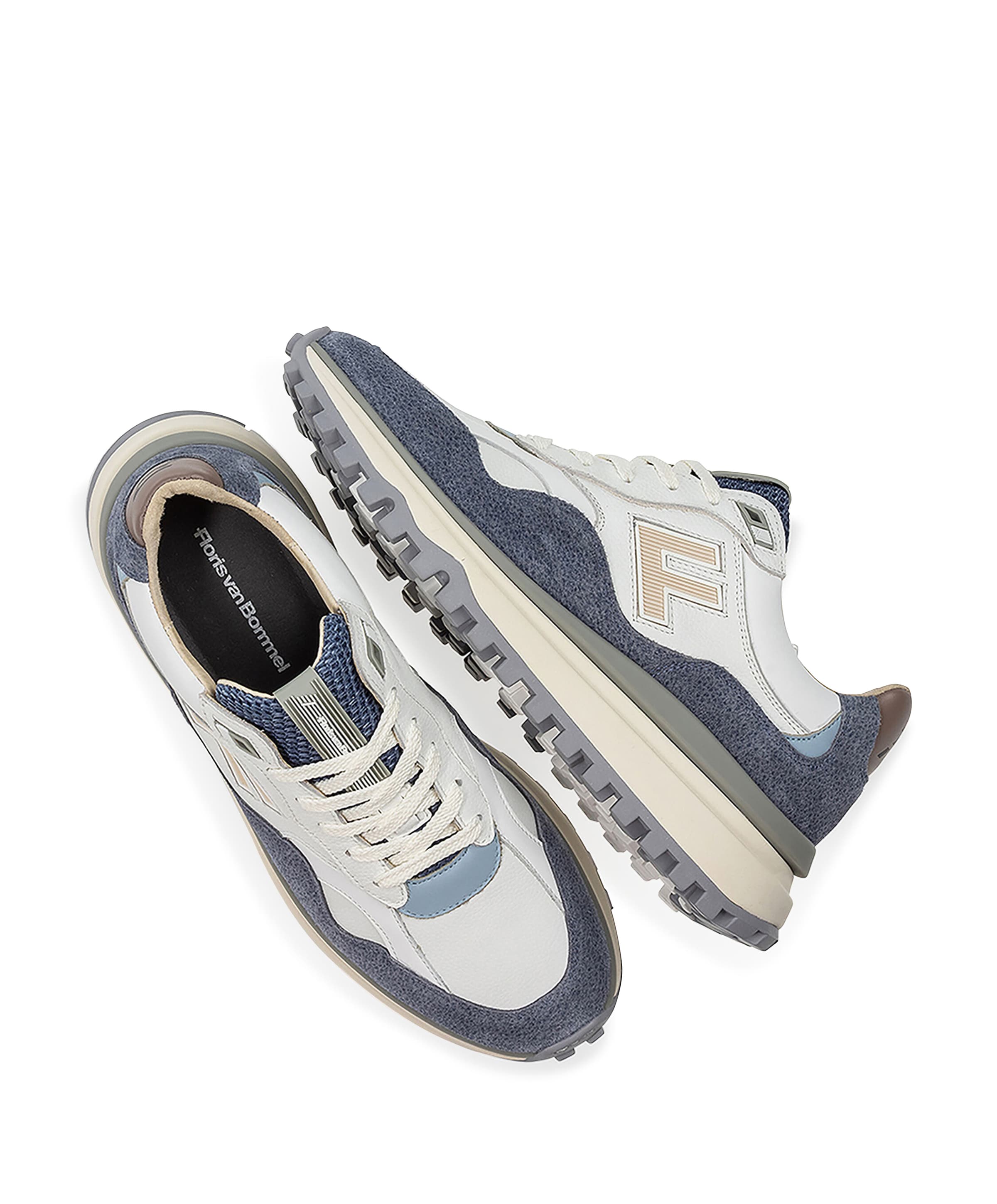 Floris van Bommel heren sneakers blauw