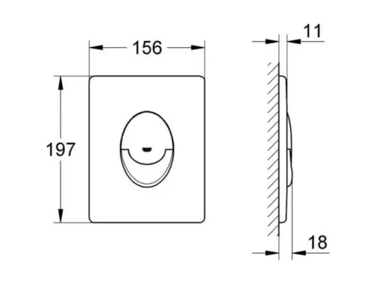 GROHE - Bâti support pour wc hauteur réduite Rapid SL, 0.82 m + plaque de commande chromée