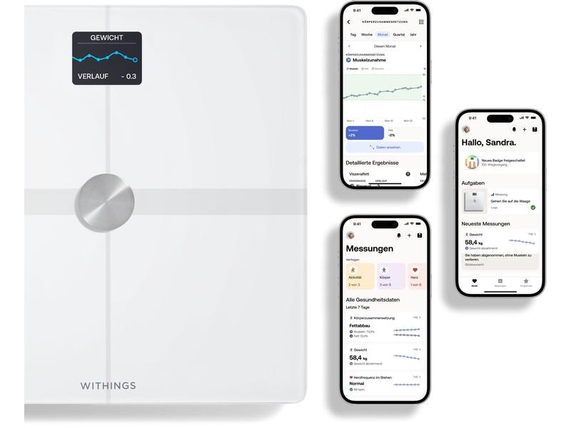 Withings Körperanalysewaage Body Smart Weiss WLAN-Personenwaage