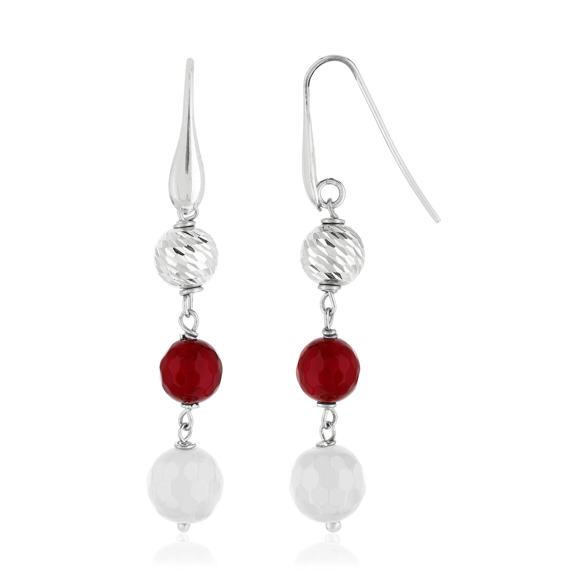 Boucles d'oreilles argent 925 pendants pierres imitation