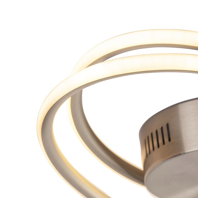 Design plafondlamp staal incl. LED 3 staps dimbaar  - Rowan