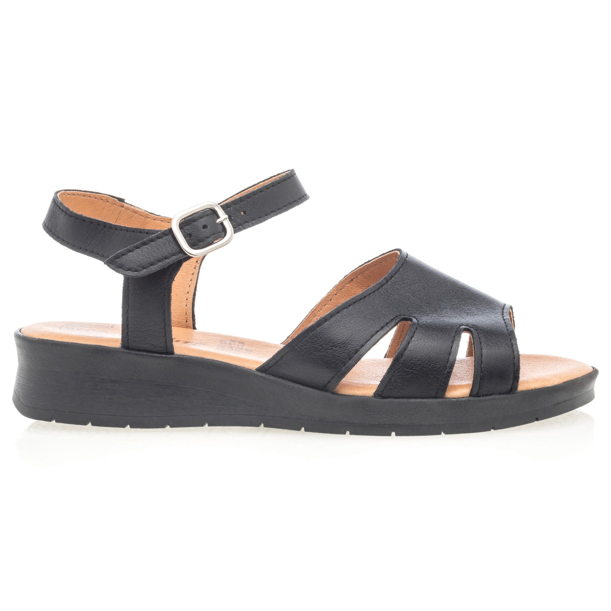Sandales Femme en cuir noir