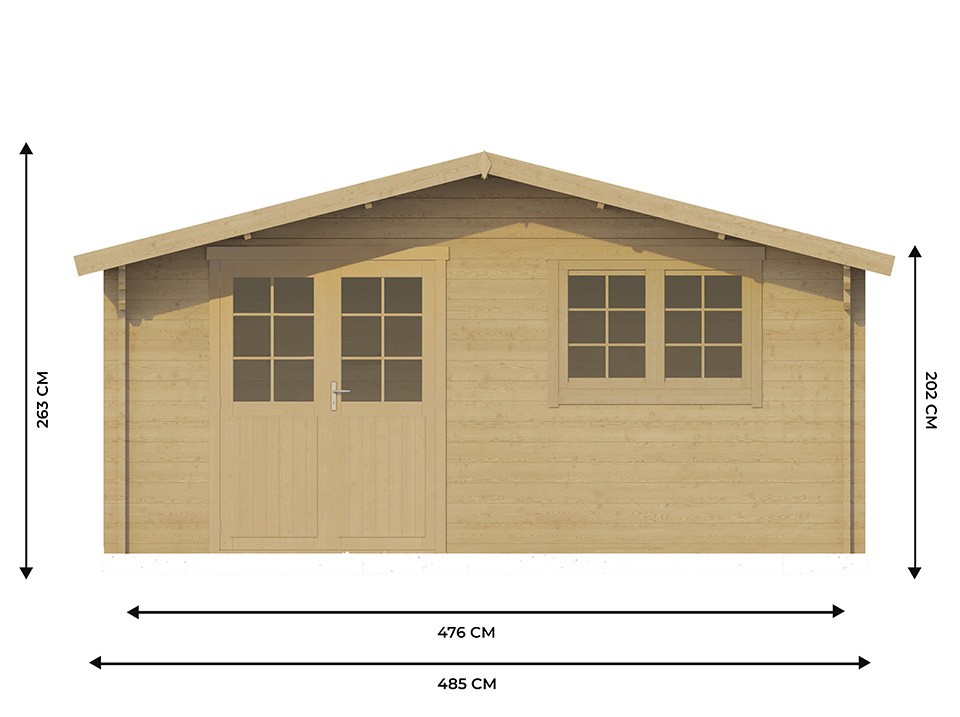 Direct abris chalet de jardin claira 18m² - epaisseurs des madriers : 44mm - double vitrage - abri de jardin - bois nordique