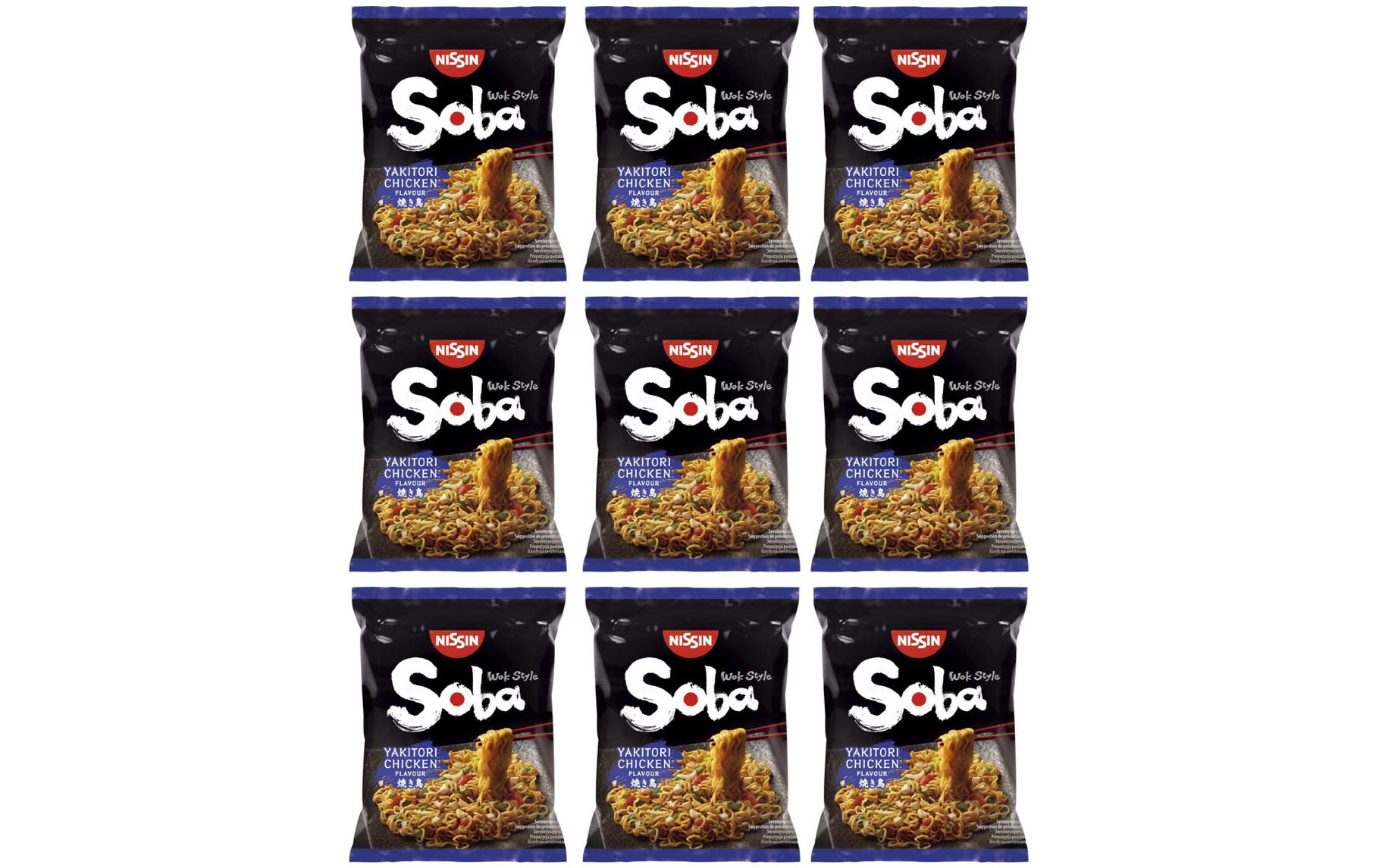 Soba Yakitori Chicken 9 x 110 gAsiatisches Nudelgericht mit würziger Sauce