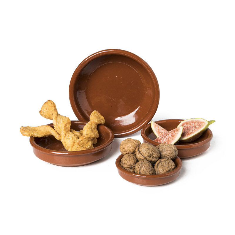 Tapas schaaltje klei - bruin - ⌀16 cm