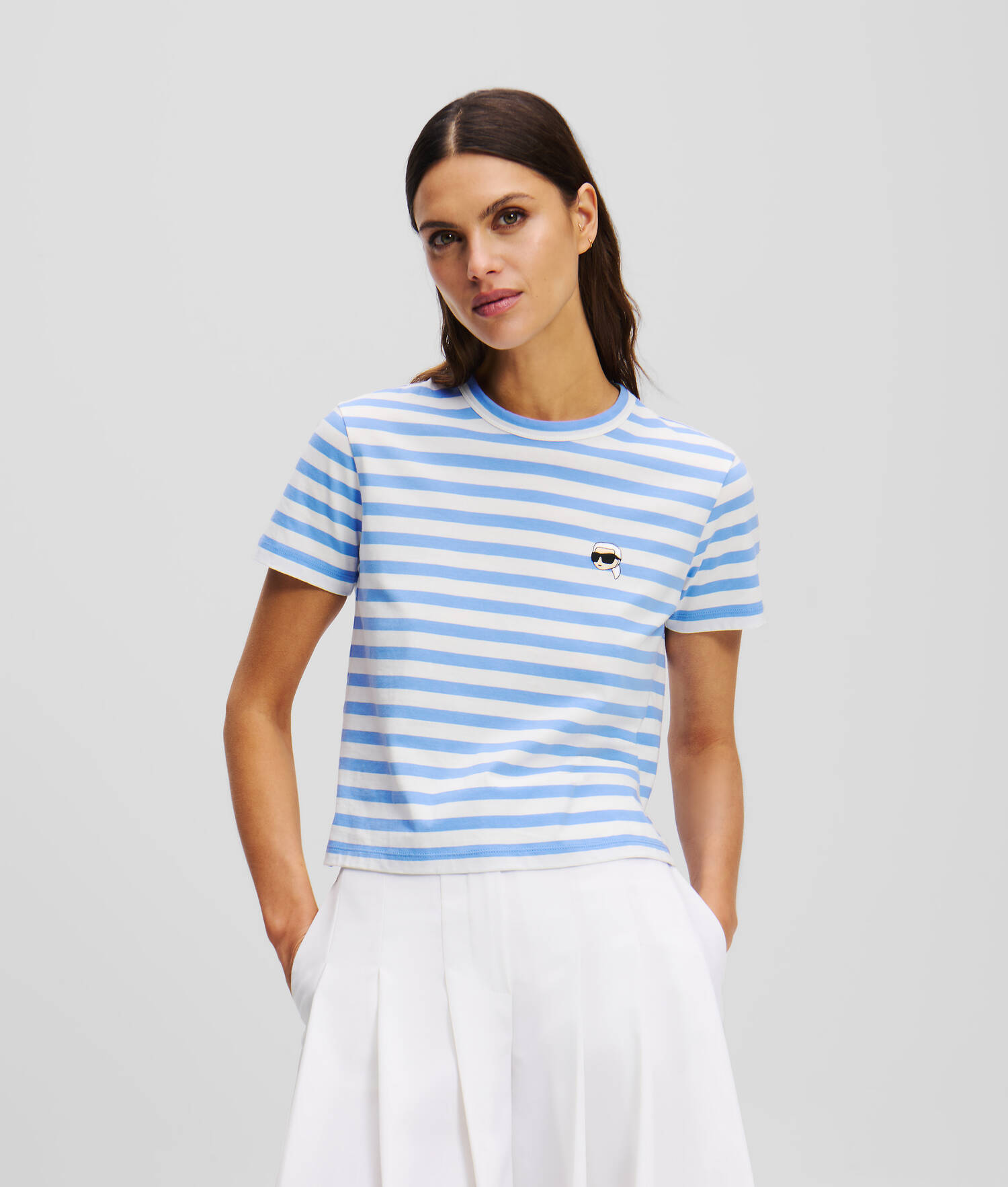 T-SHIRT BOXY À RAYURES IKON - Rayure ultra-marine-crème