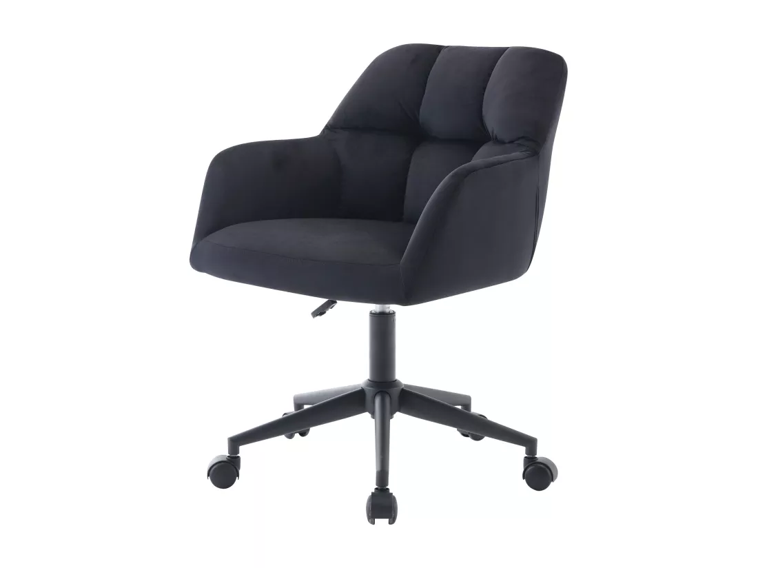 Chaise de bureau - Velours - Noir - Hauteur réglable - PEGA de Pascal Morabito
