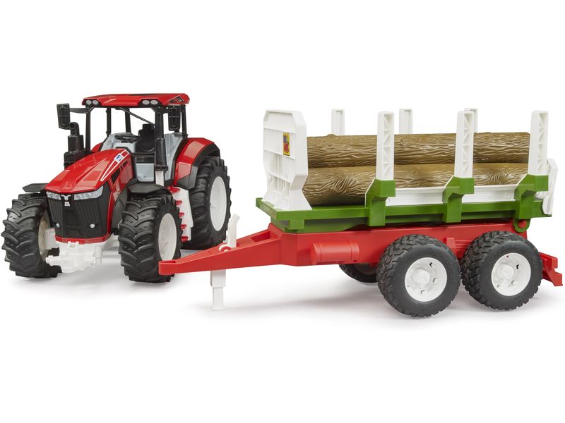 Bruder Spielwaren Track Builder ROADMAX mit Rückeanhänger Spielzeug-Traktor für Kinder