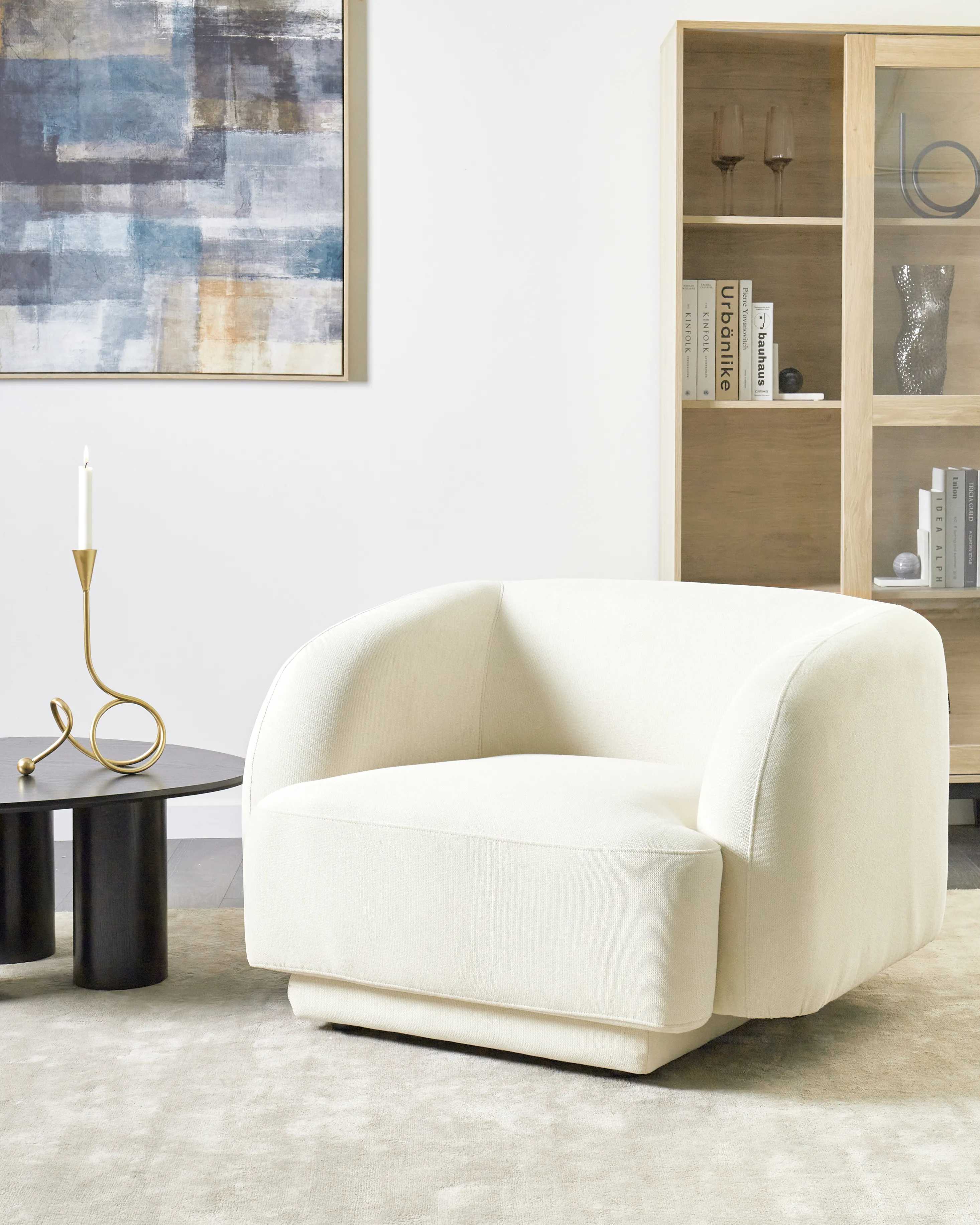 Fauteuil SKJANES Stof Lichtbeige