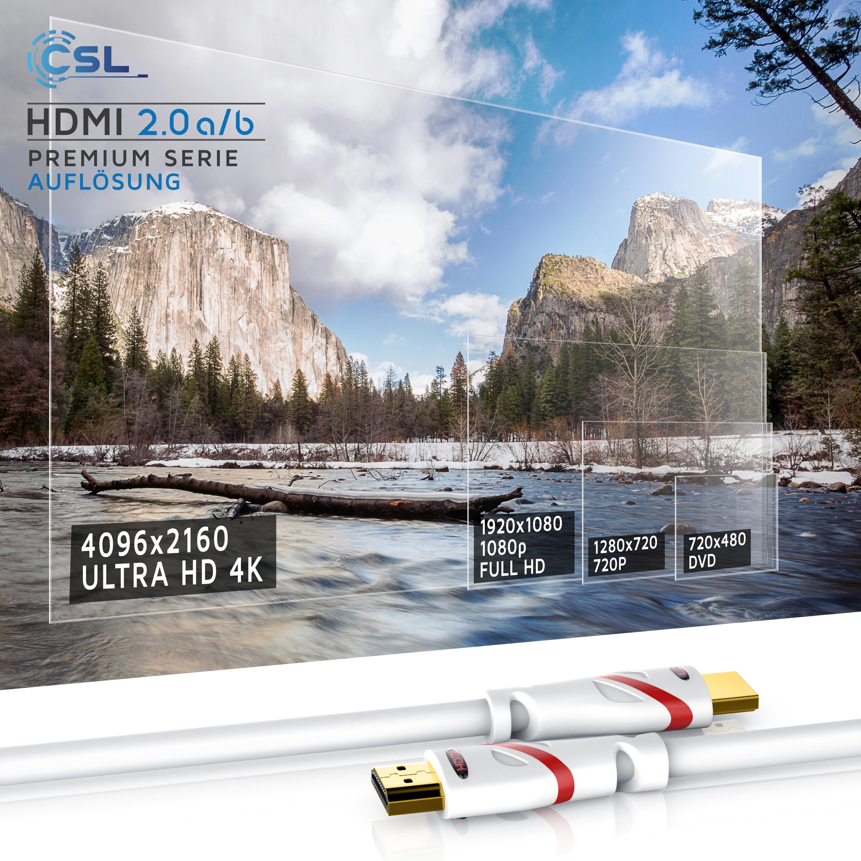 CSL 8k HDMI Kabel 2.1, 4K Ultra HD, UHD, Full HD, 3D, ARC, High Speed mit Ethernet, HDMI Typ A - 1,5m