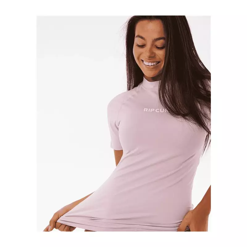 Lycra femme RIPCURL Classic Surf Ss Upf Rashguard Lilac