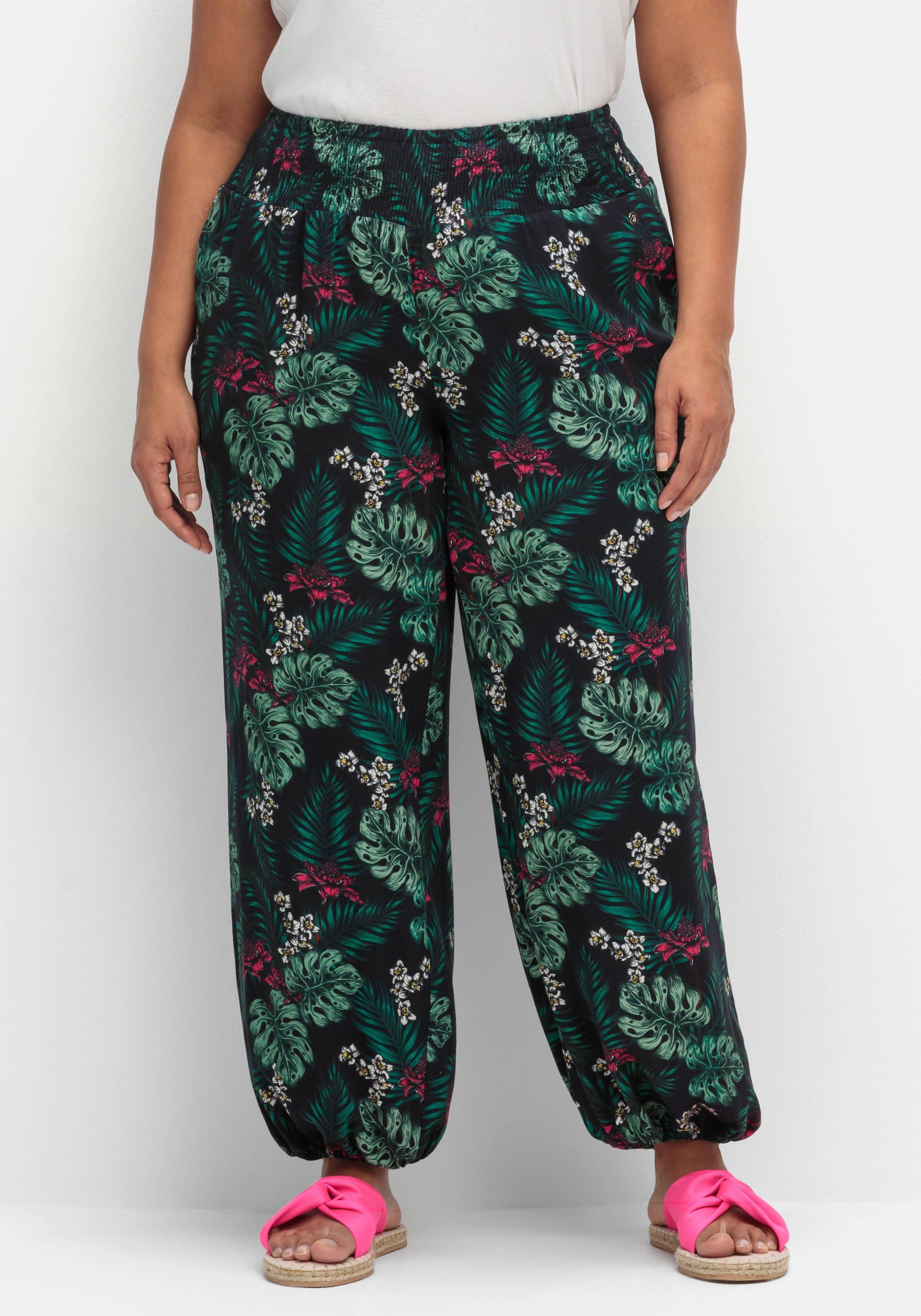 Lange Sommerhose mit Gummizug am Beinabschluss