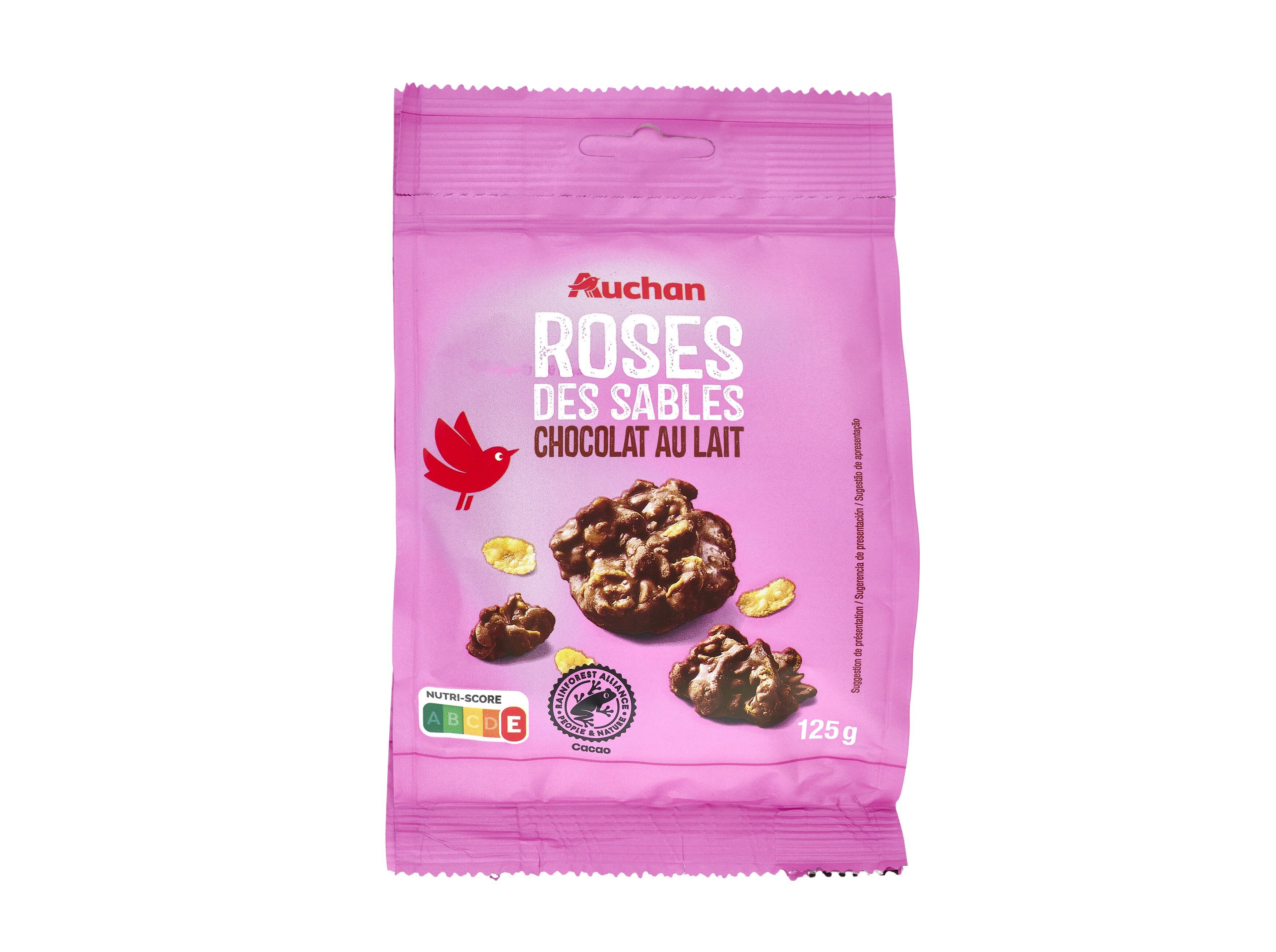 SNACK FLOCOS DE MILHO AUCHAN CHOCOLATE DE LEITE 125G
