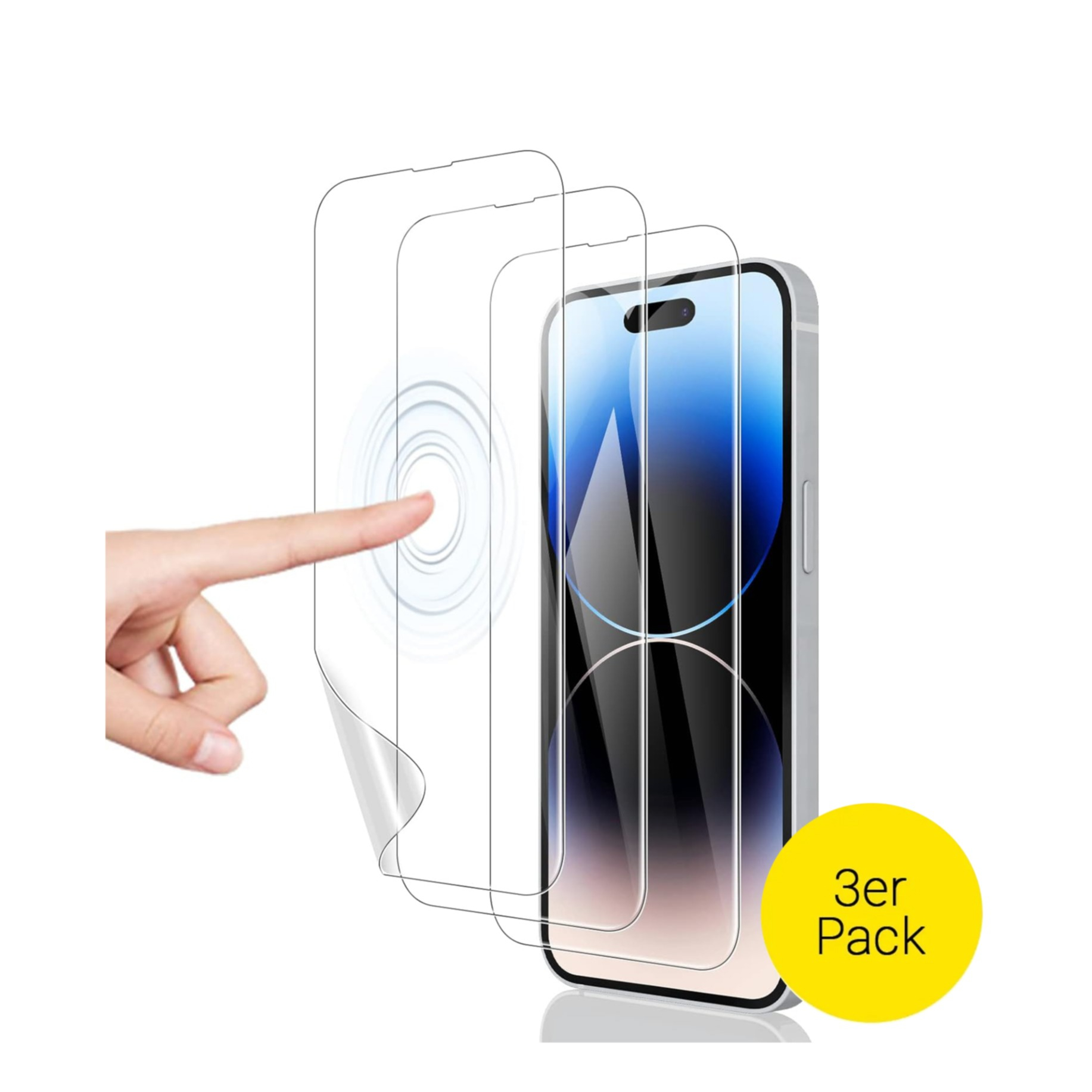 (3er Set) iPhone 15 Pro Max / iPhone 15 Plus Vollbild Display Schutzfolie Soft PET
