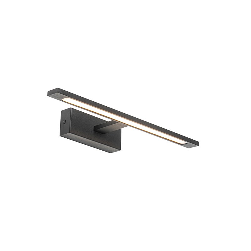 Zwarte wandlamp, 41,5 cm, inclusief LED, IP44 - Jerre