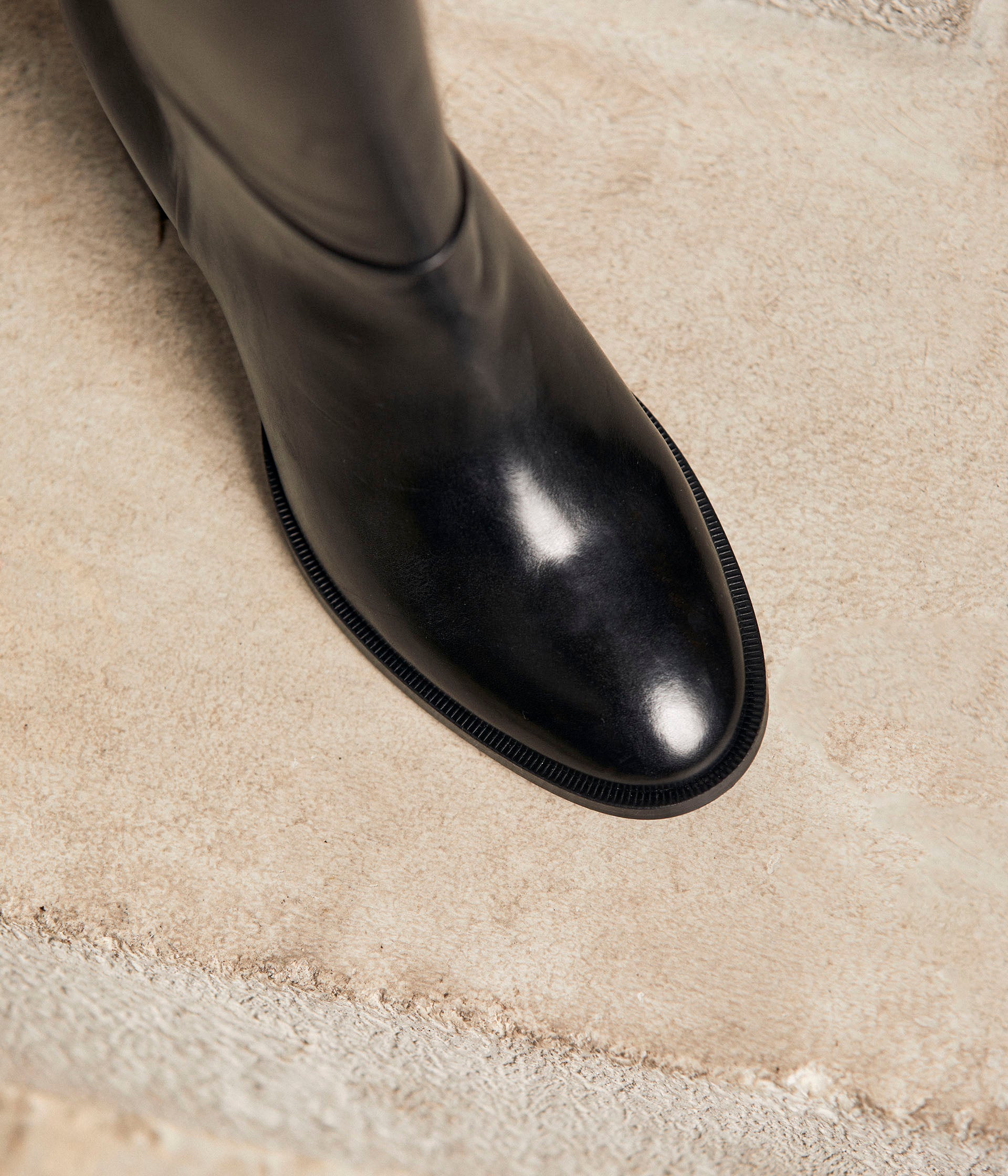 Cuissardes cuir noir Edwina