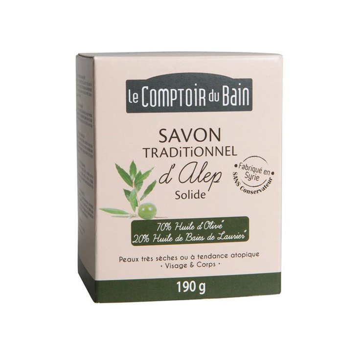 Pain De Savon D'alep Traditionnel Olive Laurier 190g le-comptoir-du-bain