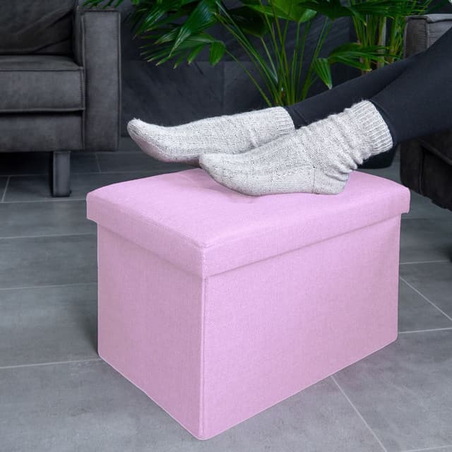Sammenklappelig Skammel 49x30x30 cm Taburet (pink)