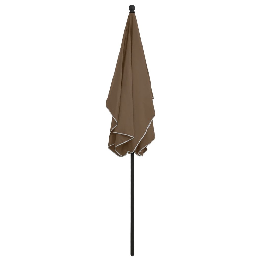 Parasol de jardin avec mât 210 x 140 cm taupe