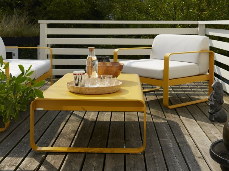 Fermob Bellevie 2-zits loungebank kussen wit Cactus