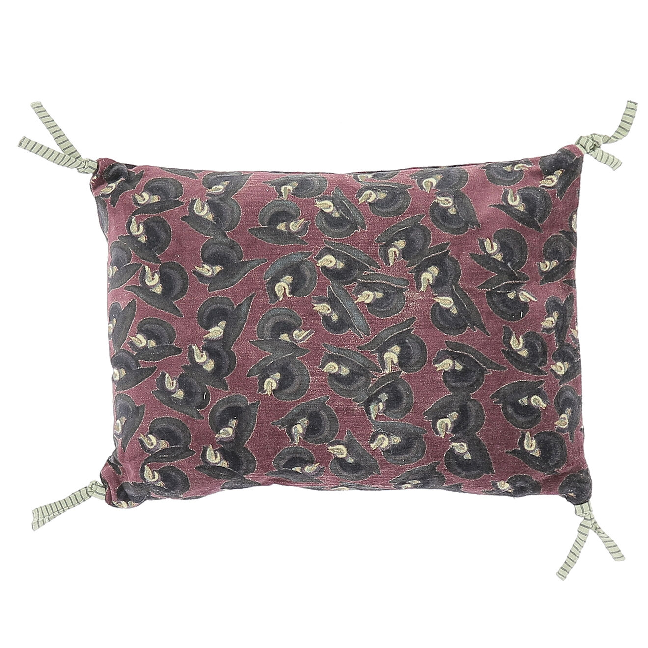 En Fil d'Indienne Housse de coussin Art Déco bordeaux - 25x35 cm