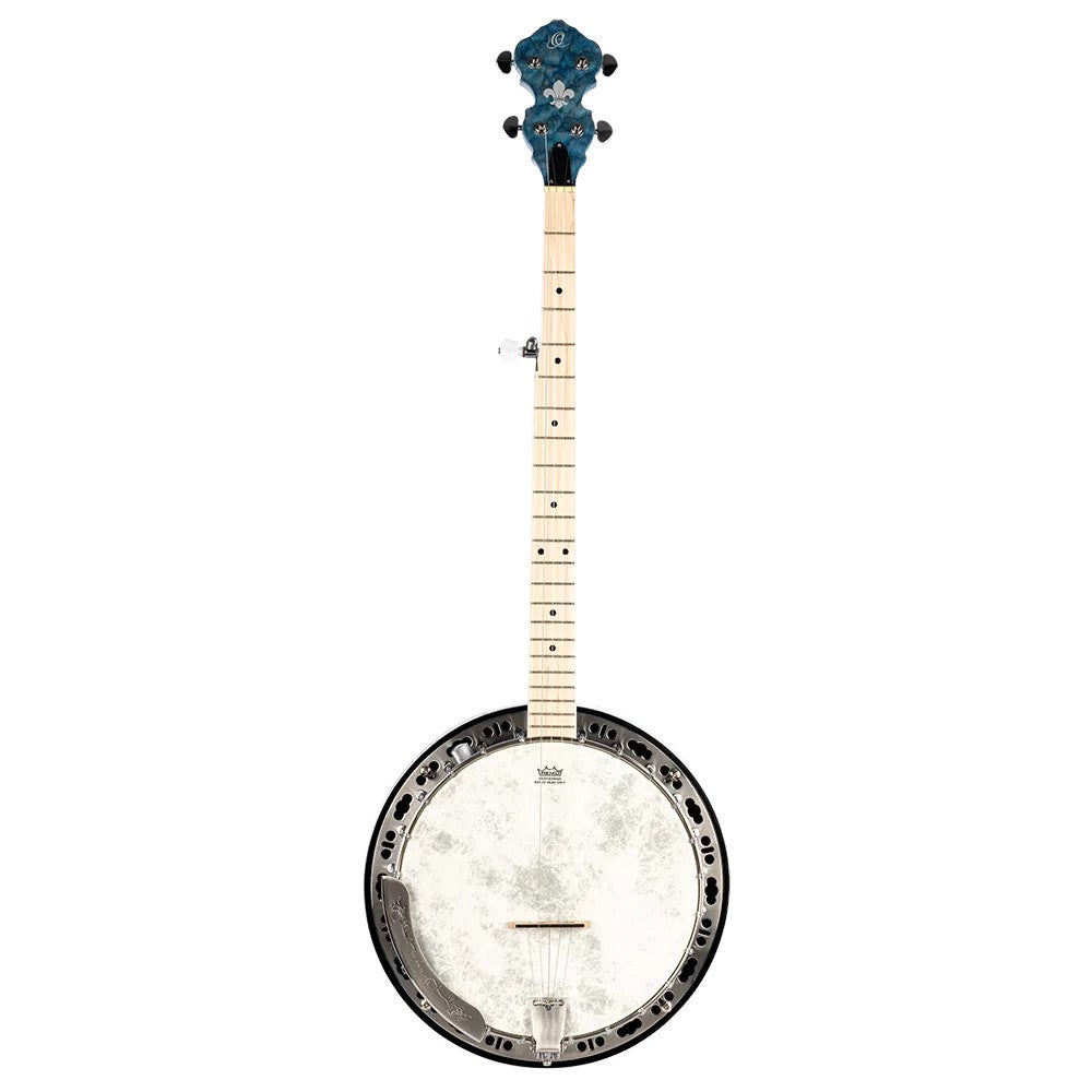 Ortega Falcon Series 5-string Banjo Transparent Blue elektrisch-akoestische banjo met gigbag