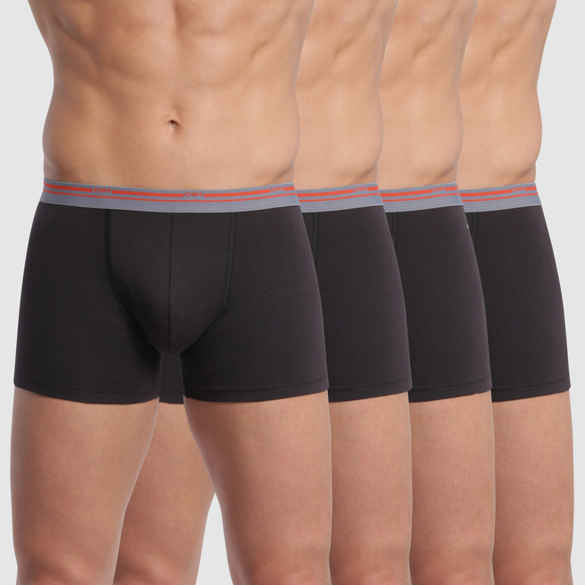 DIM<br>Conjunto de 4 cuecas boxer em cores clássicas
