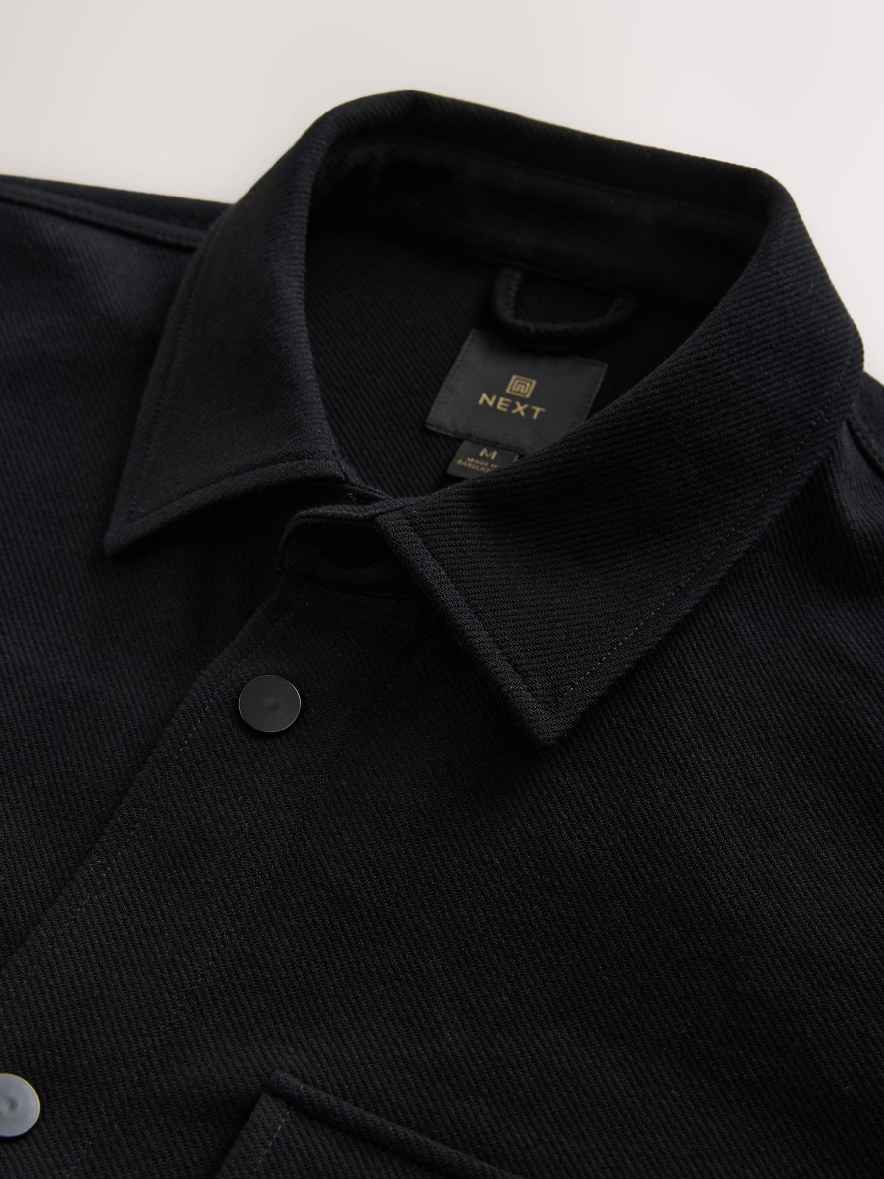 Zwart - Jersey keperstof Overshirt met drukknopen