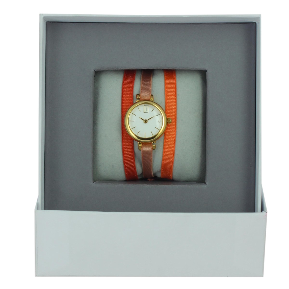 Coffret montre ruban Les Interchangeablesorange/citrouille/orange