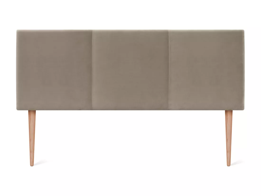 DHOME Tête de lit en velours lisse avec trois panneaux 145x105cm avec pieds Lits 135/140 - Beig