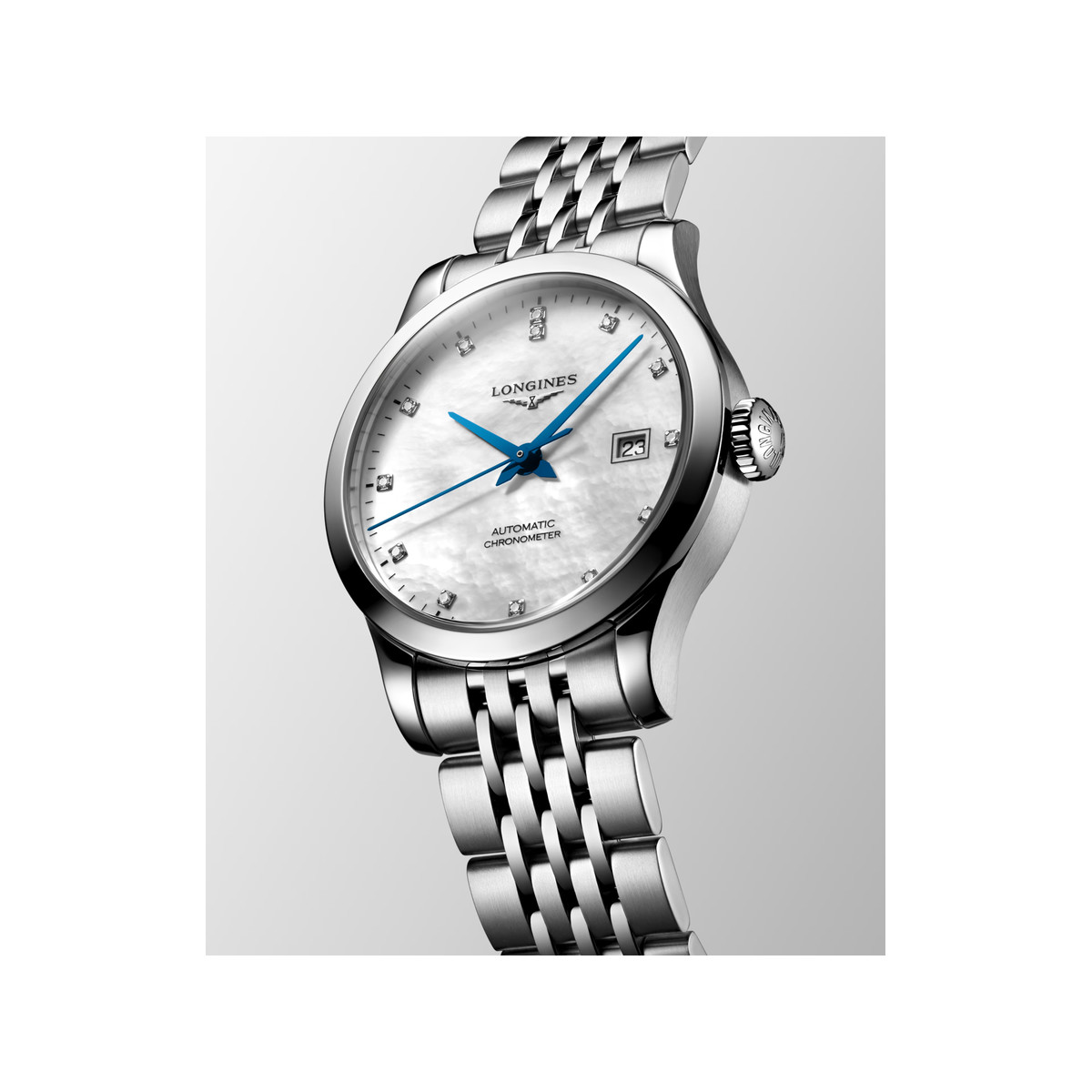 Montre longines record tradition horlogère automatique acier