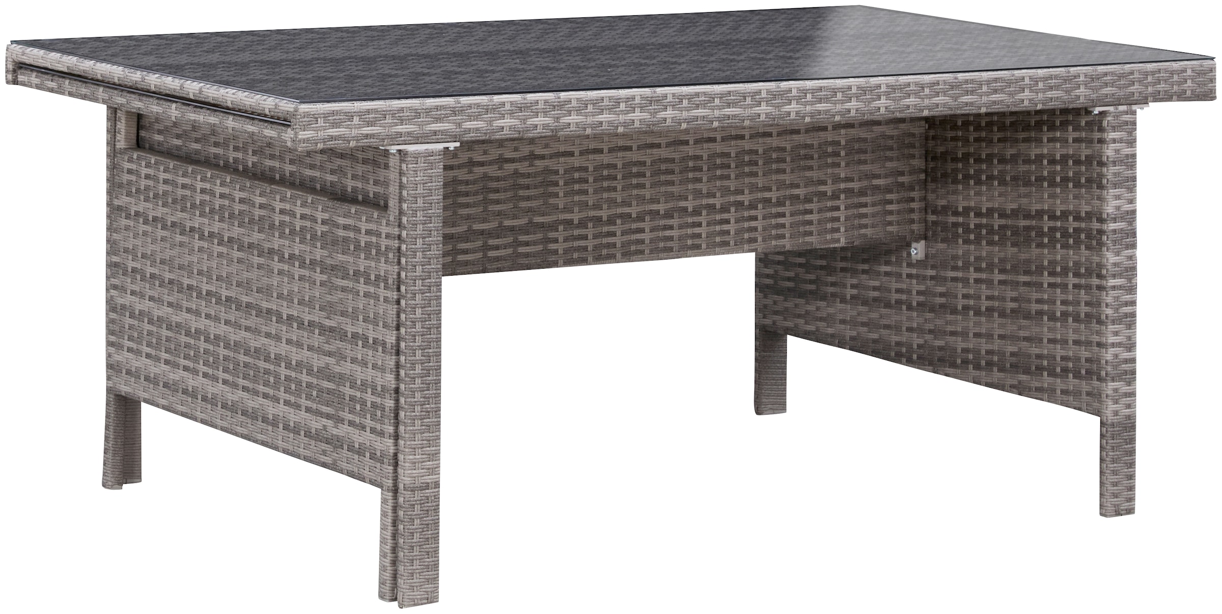 KONIFERA Garten-Essgruppe »Belluno« 10x Sessel, 1x AZ-Tisch 179-300x73/89cm, inkl. Auflagen, Polyrattan, 21 Stk. tlg. 2 der 10 Sessel stufenlos verstellbar, Tischplatte aus Sicherheitsglas