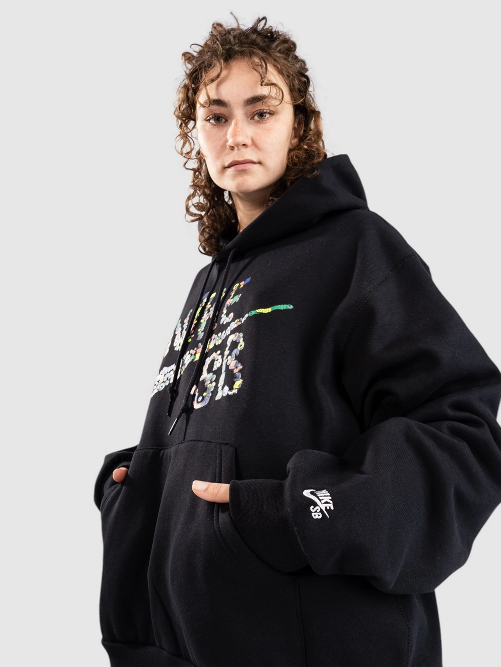 Nike SB Fleece Pull-Over Skate Hoodie black/white