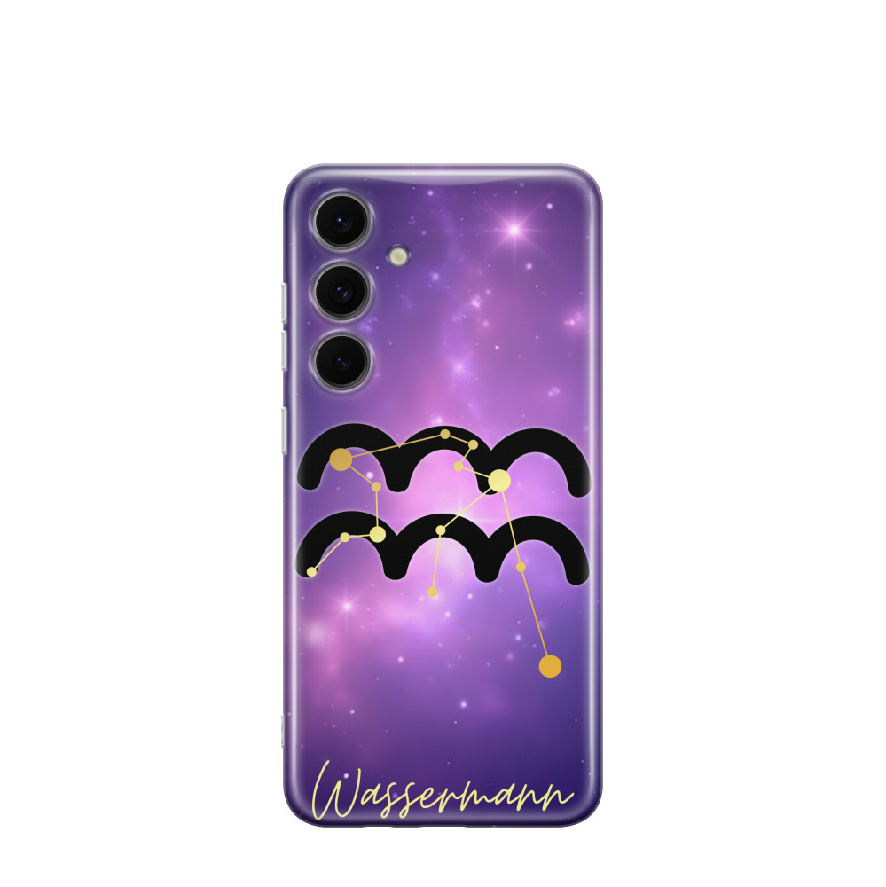 Samsung Galaxy S24 FE Gummi Hülle Wassermann 1 - Lila-Violett