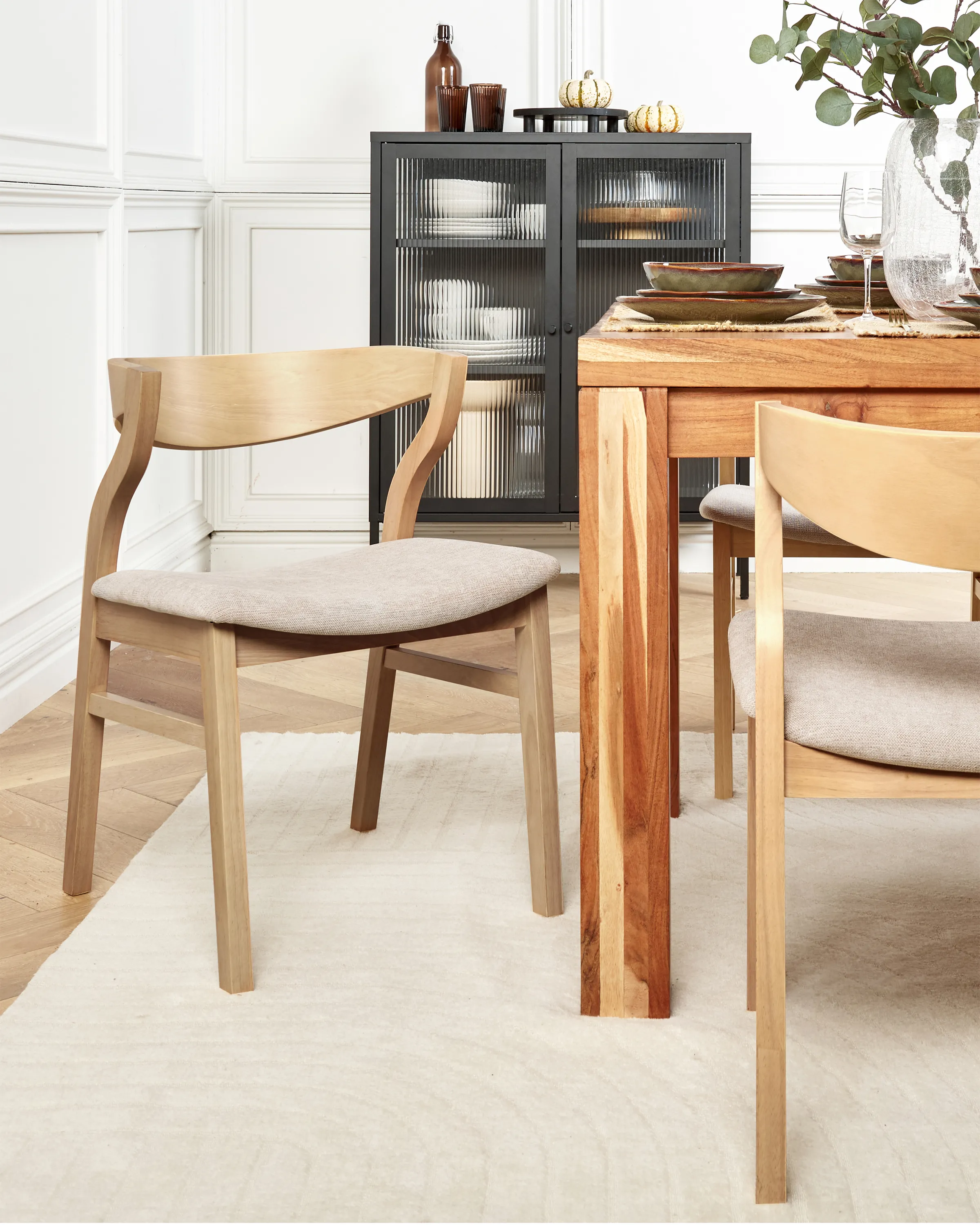 Set van 2 eetkamerstoelen MAROA Hout Beige
