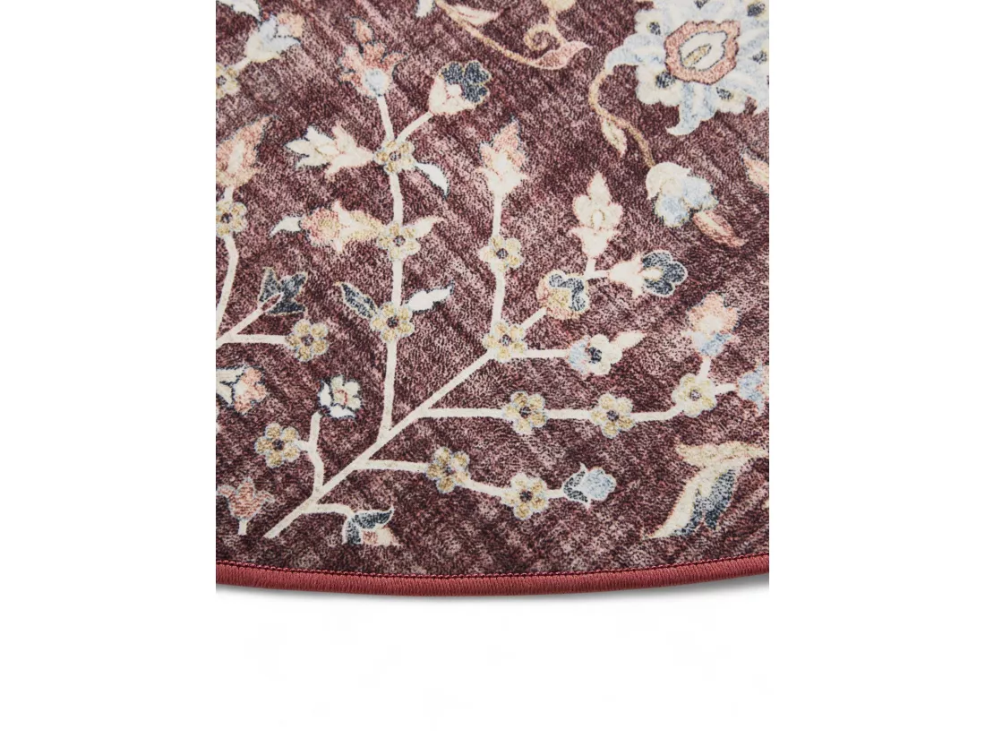 Tapis lavable George Bordeaux ø 160 cm rond