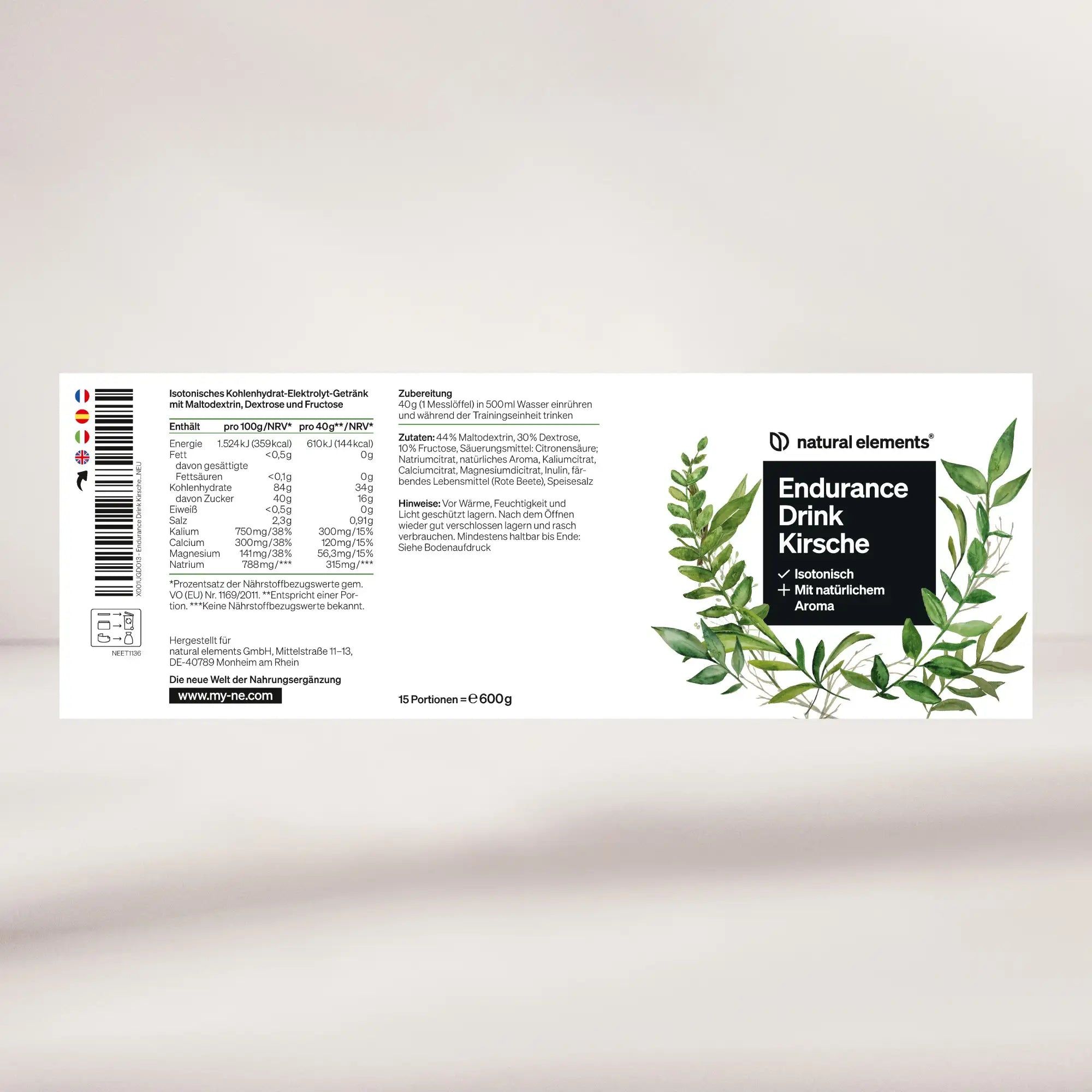 natural elements Endurance Drink  Kirsche