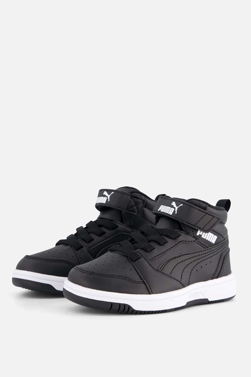 Puma Rebound v6 Mid Sneakers zwart Imitatieleer
