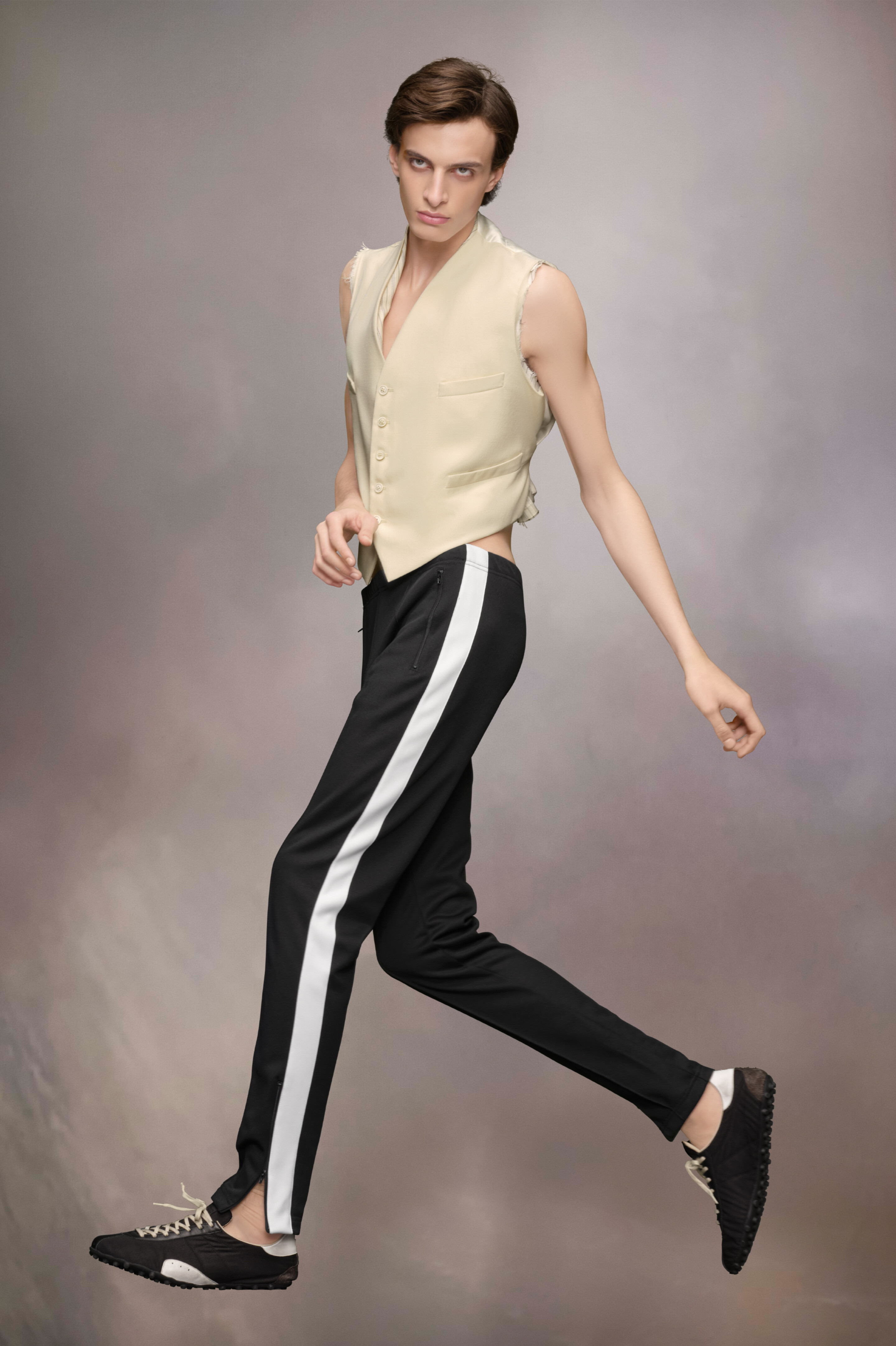 Gilet Anonymity of the lining Ecru