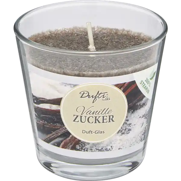 Gefülltes Glas Stearin Vanillezucker