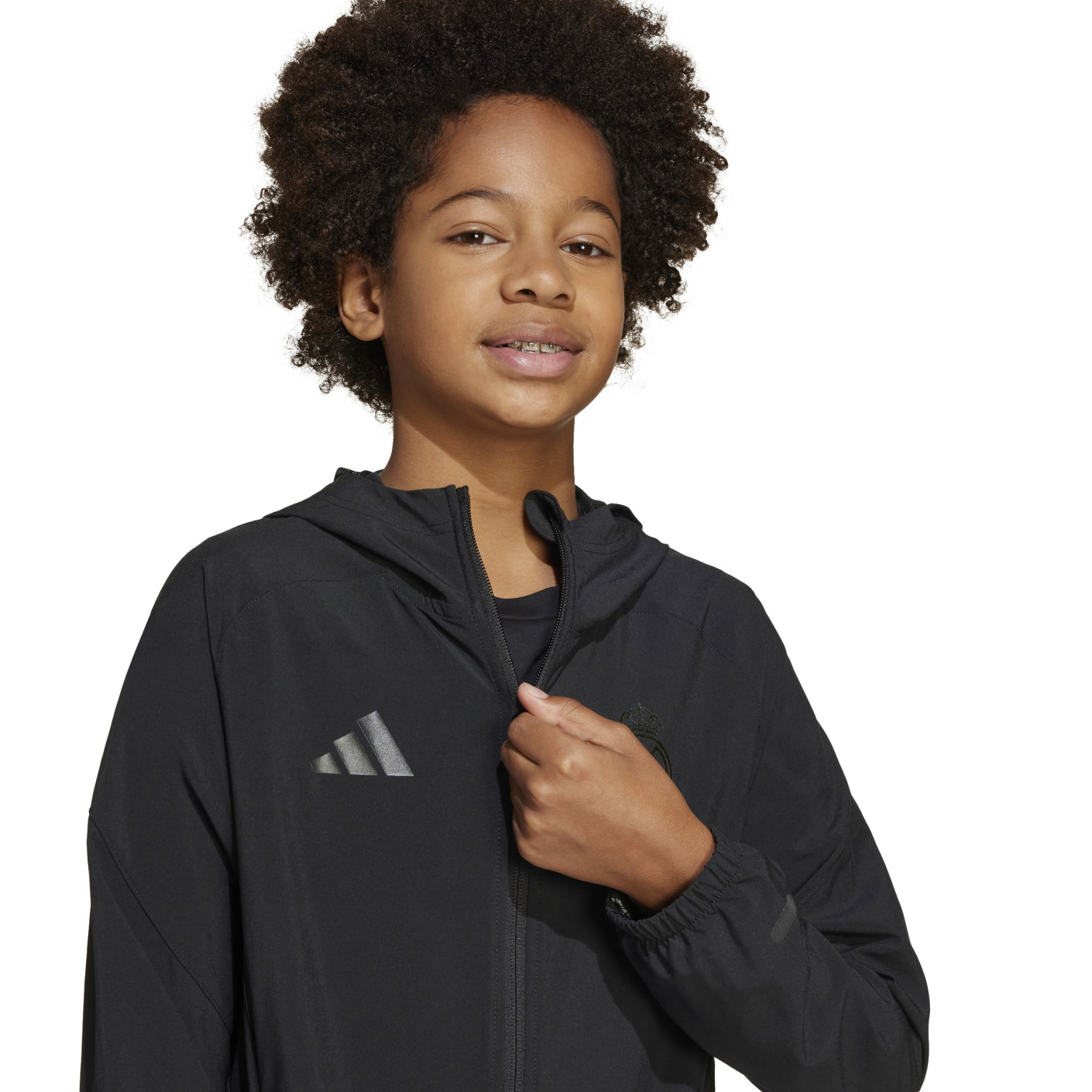 adidas Real Madrid Vis Tech Trainingspak Full-Zip 2024-2025 Kids Zwart
