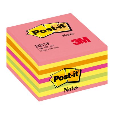 Cube Post-it Couleurs Energie Intense - 76 x 76 mm