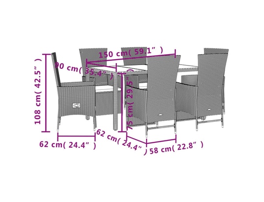 LES TENDANCES - Ensemble table et chaises de jardin-beige-6 places-451594